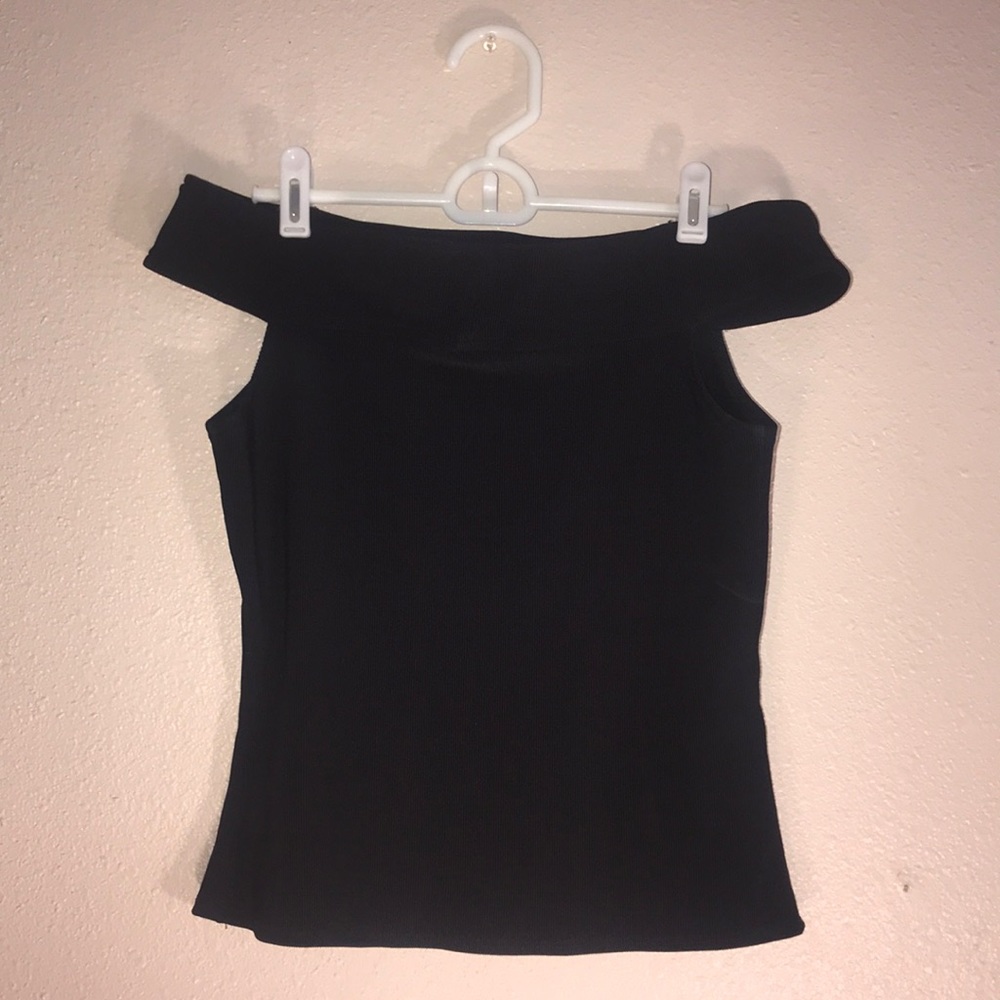GUESS nylon black off the shoulder shirt